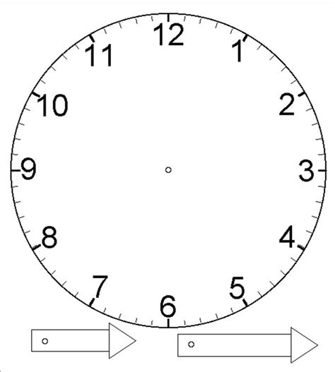 Template for clock with moveable hour and minute hand... (laminate ...