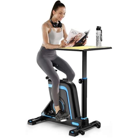 Dripex Exercise Bike Stationary Indoor Cycling Bike Desk Home Office Standing Desk Cycle ...