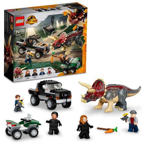 LEGO Jurassic World Dominion Triceratops Dinosaur Pickup Truck Ambush 76950 (210 Pieces ...