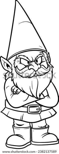 Angry Garden Gnome Coloring Page Kids Stock Illustration 2382137589 ...