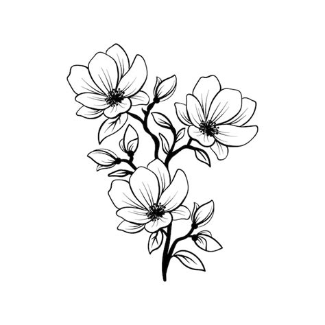 Free Vector | Hand drawn flat design simple flower outline