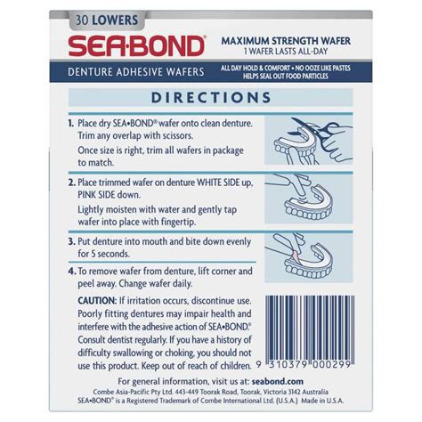 Sea Bond Denture Adhesive Lower Original 30