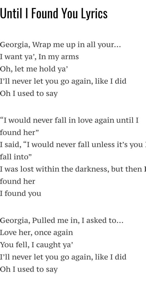 lyrics of until I found you....... - Brainly.in