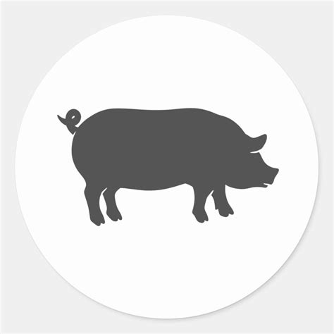 Pig farm silhouette - Choose background color Classic Round Sticker | Zazzle