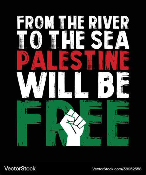 Free palestine quote design with fist Royalty Free Vector