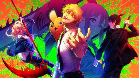 1366x768 Resolution Anime Chainsaw Man 4k Colorful Poster 1366x768 Resolution Wallpaper ...