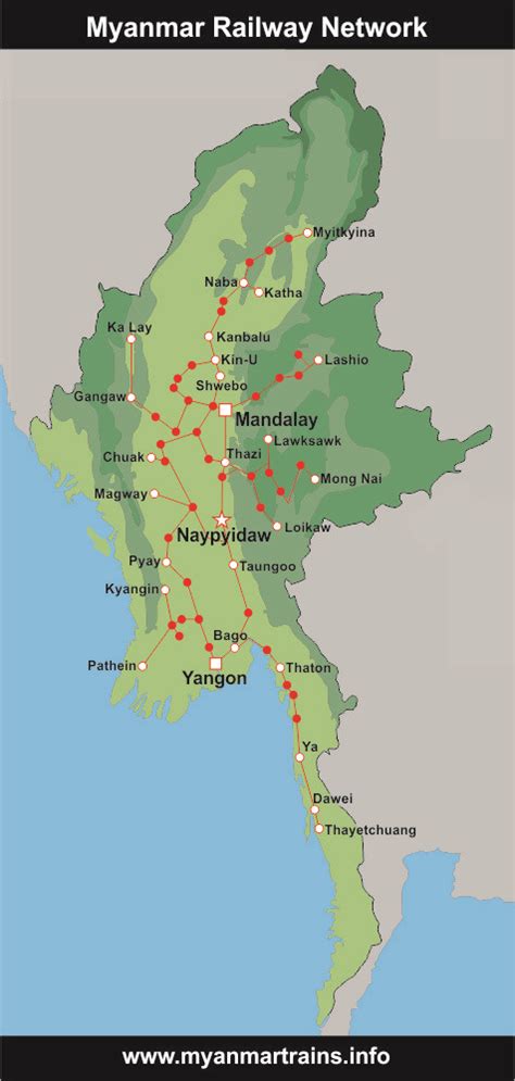 Myanmar Railway Map | Myanmar Trains