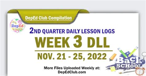 Week 3 - Quarter 2 Daily Lesson Log | Nov. 21-25, 2022 DLL