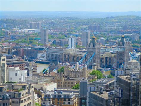 Aerial Landscape on London Tower Bridge. Aerial View of Tower Bridge in London. London Cityscape ...