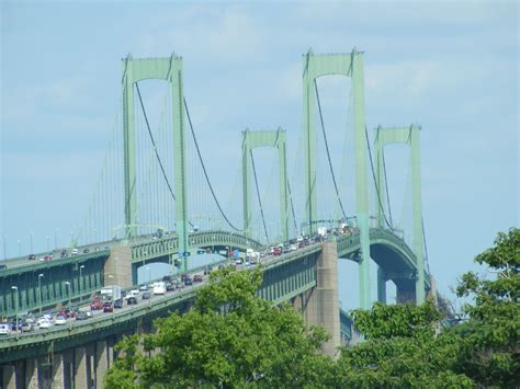 The Delaware Memorial Bridge is a set of twin suspension bridges ...