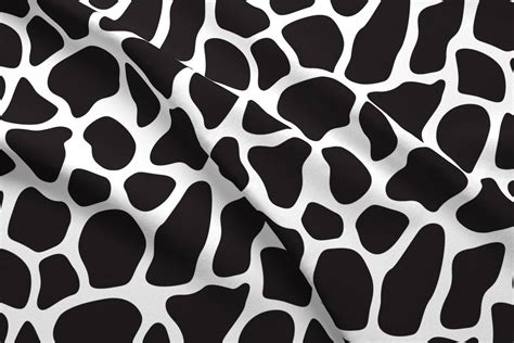 Cow Print Fabric Cowhide By Snapdragonandfinn Black and | Etsy