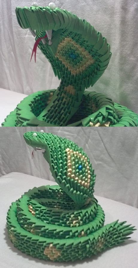 3D Origami Snake by Xanokah | Origami snake, 3d origami, 3d origami tutorial