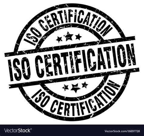 Iso certification round grunge black stamp Vector Image