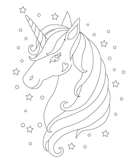 Cute Cartoon Unicorn Coloring Pages