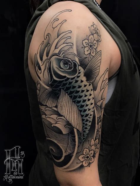 13++ Amazing Koi fish tattoo design black and grey ideas in 2021