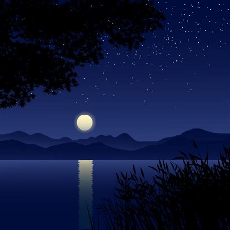 Silent Night At Lake Background, Wallpaper, Nature, Background Background Image And Wallpaper ...