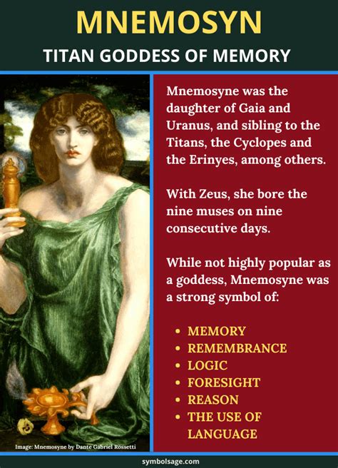 Mnemosyne – Titan Goddess of Memory in Greek Mythology - Symbol Sage