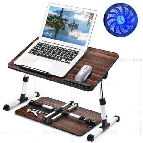 Laptop Desk With Cooling Fan Foldable Notebook Laptop Stand Bed ...