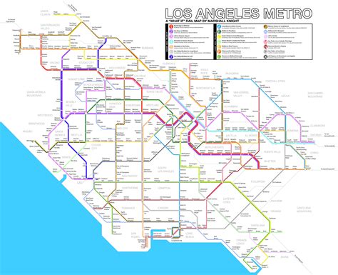 Los Angeles "What If" Metro Rail Map (UPDATED with feedback). By Marshall Knight. Los Angeles ...