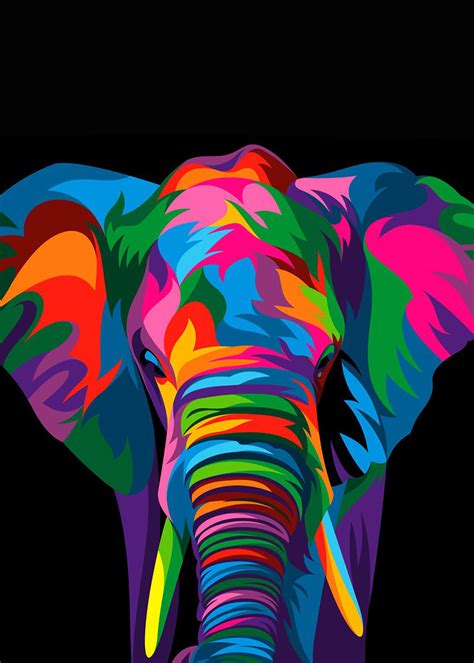 Colorful Animal Paintings, Abstract Animal Art, Abstract Elephant, Colorful Elephant, Elephant ...