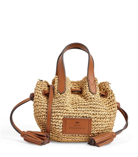 Womens Anya Hindmarch beige Small Raffia Cross-Body Bag | Harrods ...