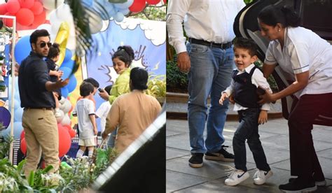 Ranbir Kapoor and daughter Raha arrive at Jeh’s third birthday party ...