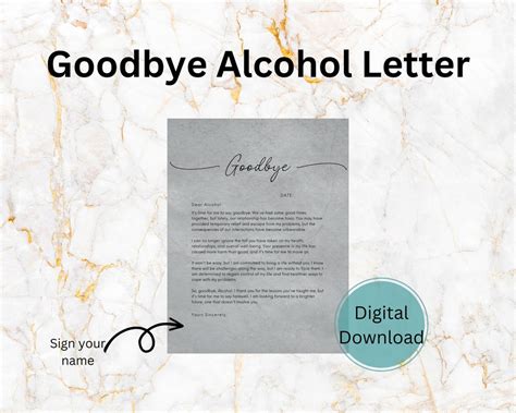 Goodbye Alcohol Addiction Letter // Goodbye Alcohol Letter // - Etsy