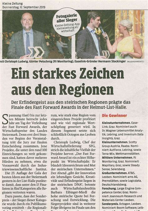 "The awarded innovations" presented by "Kleine Zeitung" - PJM EN