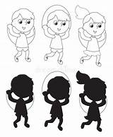 Boy Coloring Jump Stock Illustrations – 294  sketch template