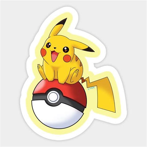 Pikachu on a Pokeball - #pikachu #pokeball | Pikachu, Pokemon stickers, Pikachu pokeball