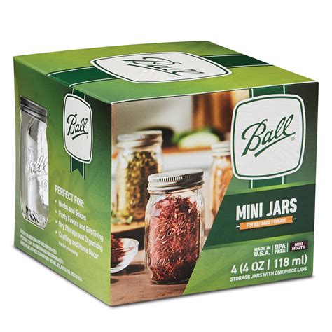 Ball 4 oz Mini Jars, 4 Count - Walmart.com