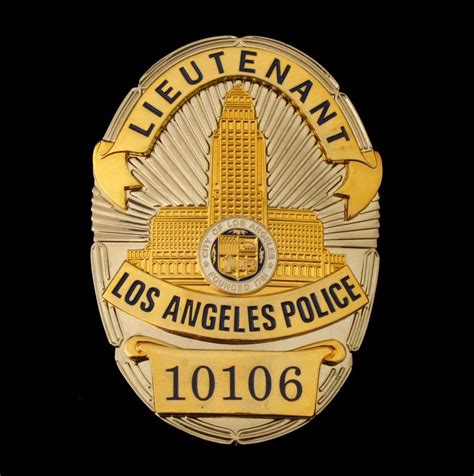 LAPD Los Angeles Lieutenant Police Badge Replica Movie Props No. 1021/ – Coin Souvenir