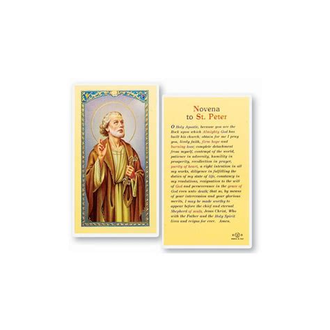 St Peter Novena Prayer Holy Card