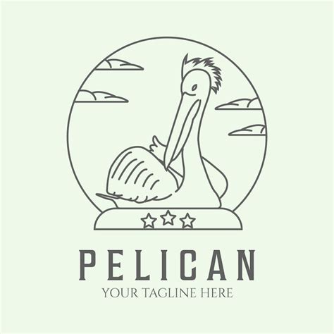 Premium Vector | Icon pelican bird line design art template illustration minimalist