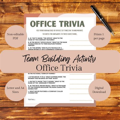 Office Trivia Team Building Game for Office Party Icebreaker Fun ...