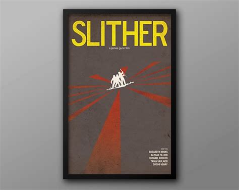 Slither - Retro Horror Alternate Movie Poster // Red, Yellow, and Gray Vintage Drive-in Style ...