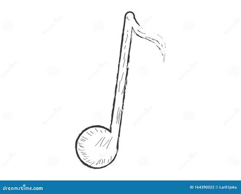 Quarter Musical Note Sketch Stock Vector - Illustration of design ...