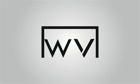 Letter WV logo design. WV logo with square shape in black colors vector free vector template ...