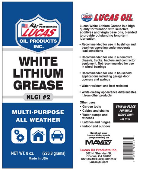 White Lithium Grease | Lucas Oil Products