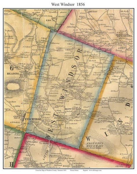 West Windsor, Vermont 1856 Old Town Map Custom Print - Windsor Co. - OLD MAPS