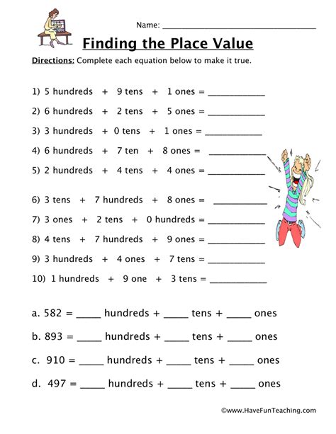 Place Value Worksheet - Hundreds, Tens, Ones | Have Fun Teaching