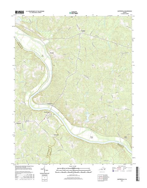 MyTopo Cartersville, Virginia USGS Quad Topo Map