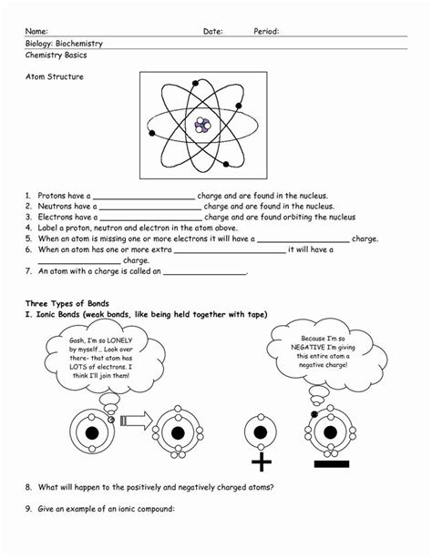 Basic Atom Structure Worksheet