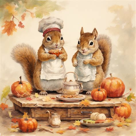 Autumn Fall Squirrels With Pumpkins Free Stock Photo - Public Domain ...