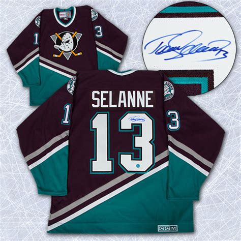 Teemu Selanne Anaheim Mighty Ducks Autographed Retro CCM Hockey Jersey ...