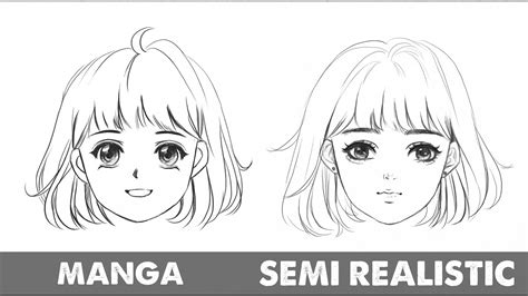 How to draw manga style and draw semi realistic | Pencil manga - YouTube