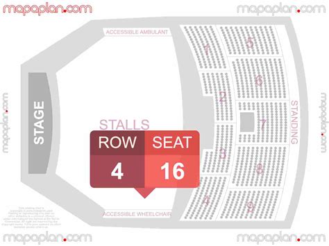 London Brixton O2 Academy detailed interactive seating plan with seat & row numbers - MapaPlan.com