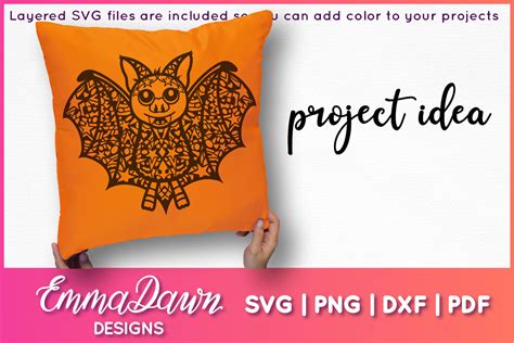 Bat SVG | Halloween Zentangle Cut File By Emma Dawn Designs | TheHungryJPEG