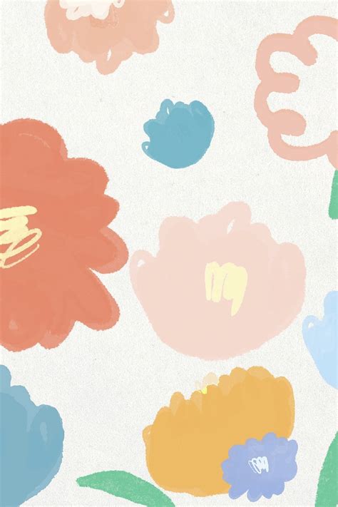 Flower doodle pattern botanical background | Premium Photo - rawpixel