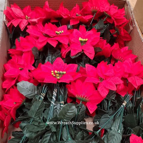 Red 'Silk' Poinsettia back in stock - Wreath Supplies